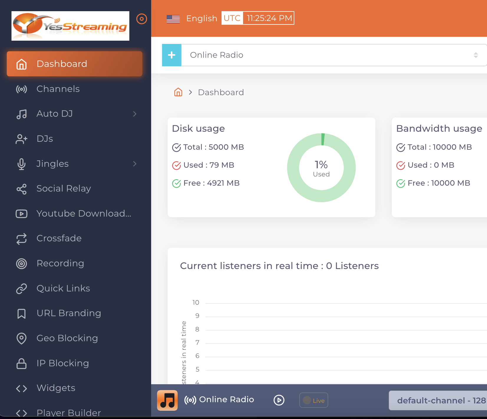 <p>Everestpanel Internet Audio Server</p>